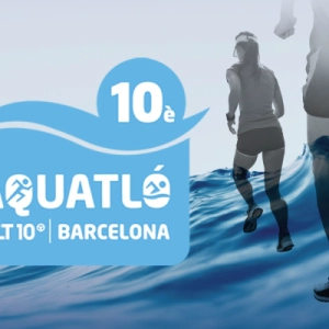 Logo Aquatló CET10 Barcelona i corredors