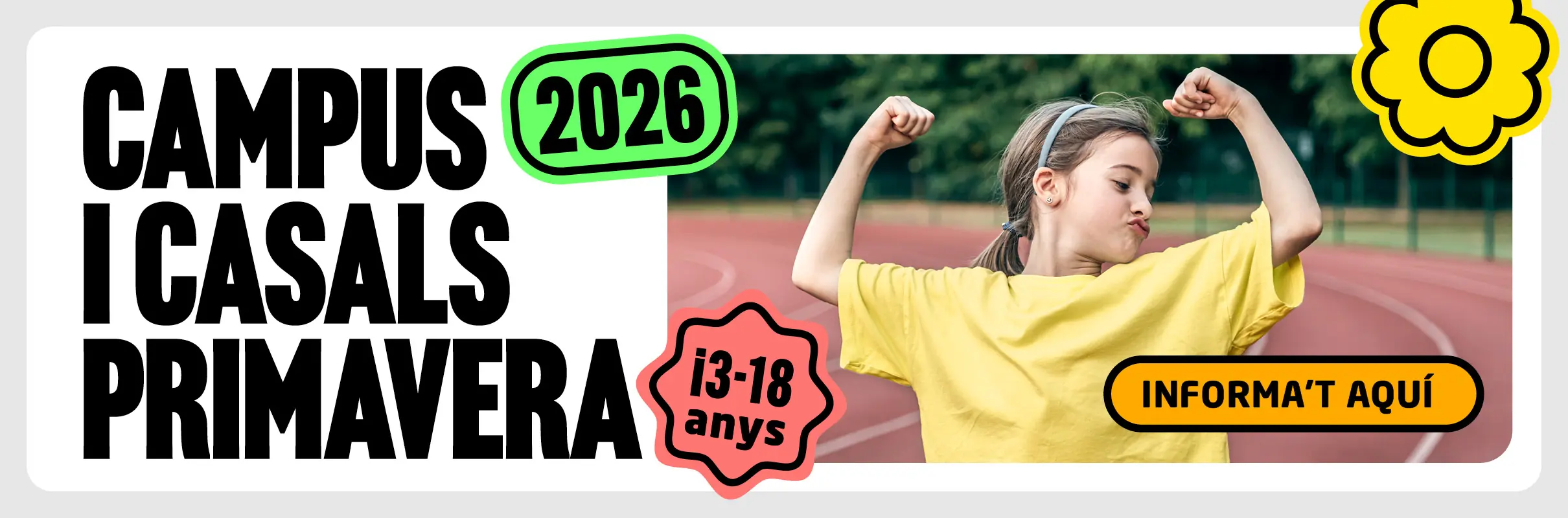 campus i casals primavera cet10 barcelona nena jugant a l'exterior fent força amb els braços